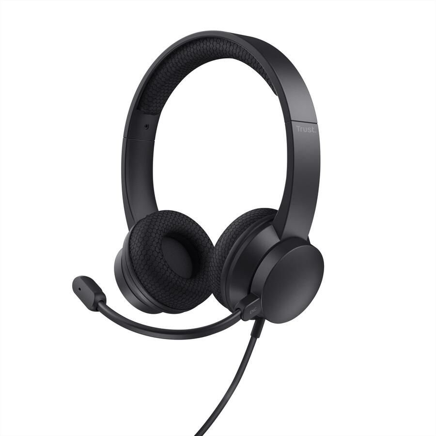 Trust HS-260 Headset Bedraad Neckband Kantoor callcenter USB Type-A Zwart