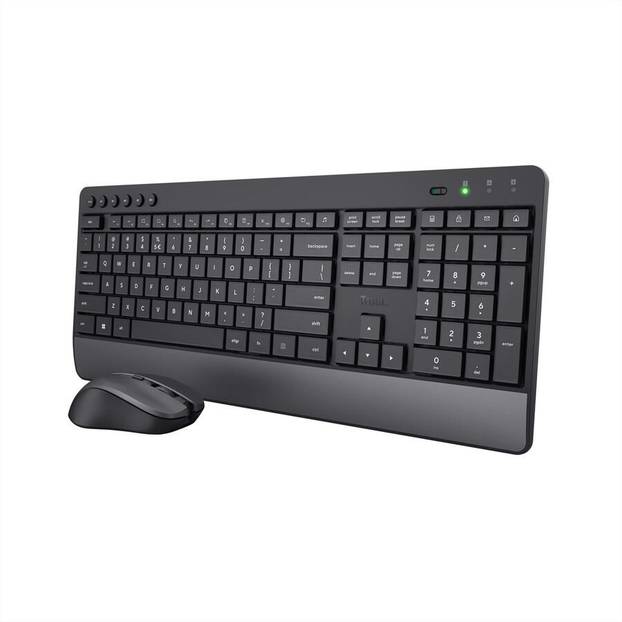 Trust Trezo toetsenbord Inclusief muis Kantoor RF Draadloos AZERTY Belgisch Zwart