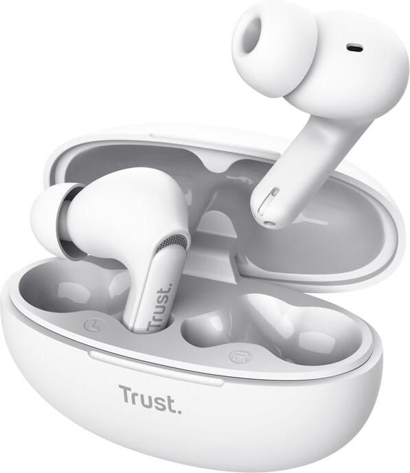 Trust Yavi Headset True Wireless Stereo (TWS) In-ear Oproepen muziek USB Type-C Bluetooth Wit