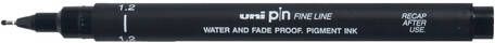 Uni-ball Fineliner Pin 1 2mm zwart