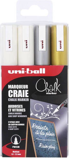 Uni-Ball Krijtstift Uni ball Chalk rond set Ã  4 stuks