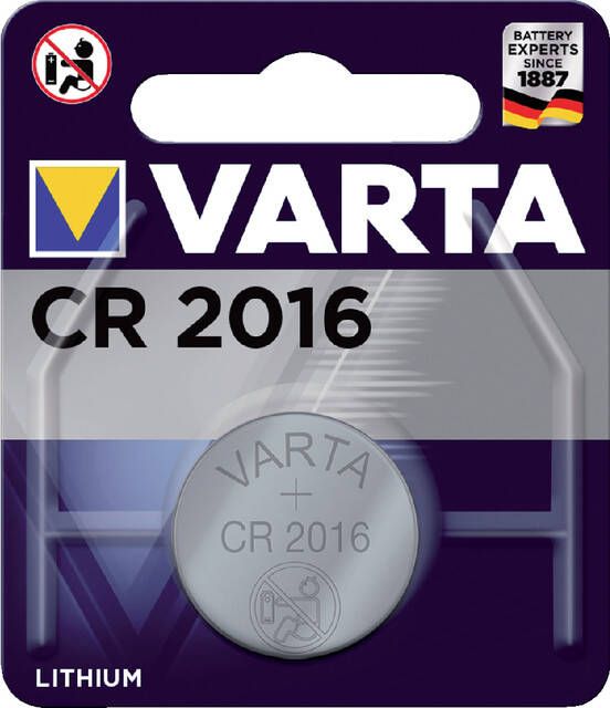 Varta Batterij knoopcel CR2016 lithium blister Ã  1stuk
