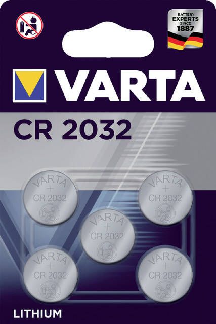 Varta Batterij knoopcel CR2032 lithium blisterà 5stuk