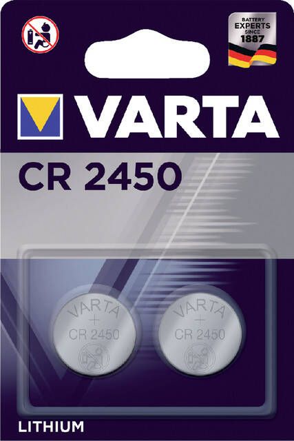 Varta Batterij knoopcel CR2450 lithium blister Ã  2stuk