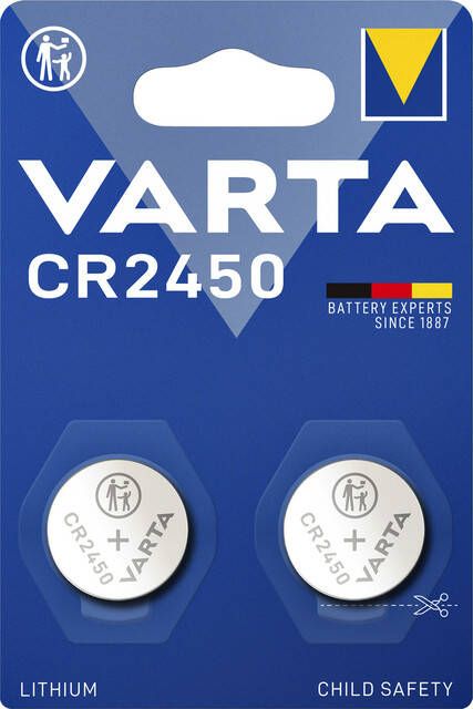 Varta Batterij knoopcel CR2450 lithium blister Ã  2stuk
