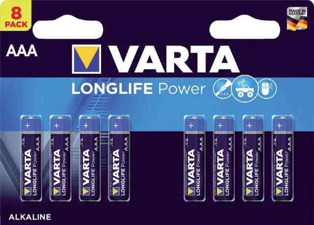 VARTA batterij Longlife Power AAA blister van 8 stuks