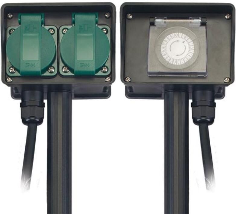 Velleman 2-WEG STOPCONTACT MET TIMER GEBRUIK BUITENSHUIS SCHUKO