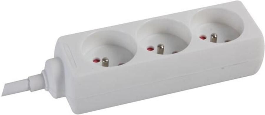 Velleman 3-VOUDIGE STEKKERDOOS 1.5 m KABEL WIT PENAARDE