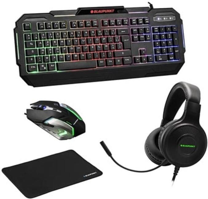 Velleman 4-DELIGE GAMING SET MET MUIS TOETSENBORD BLUETOOTH-KOPTELEFOON MUISMAT