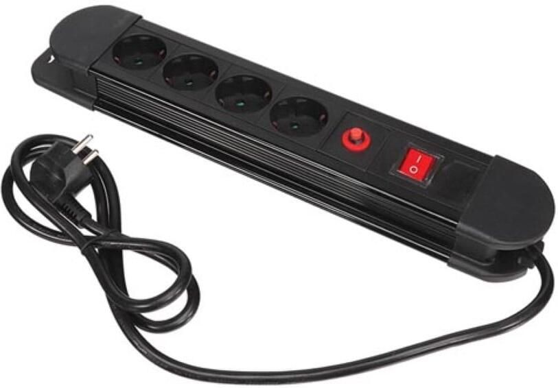 Velleman 4-VOUDIGE STEKKERDOOS MET OVERSPANNINGSBEVEILIGING 1.5m KABEL RANDAARDE