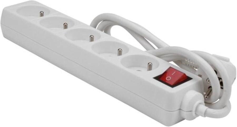 Velleman 5-VOUDIGE STEKKERDOOS MET SCHAKELAAR 1.5 m KABEL WIT PENAARDE