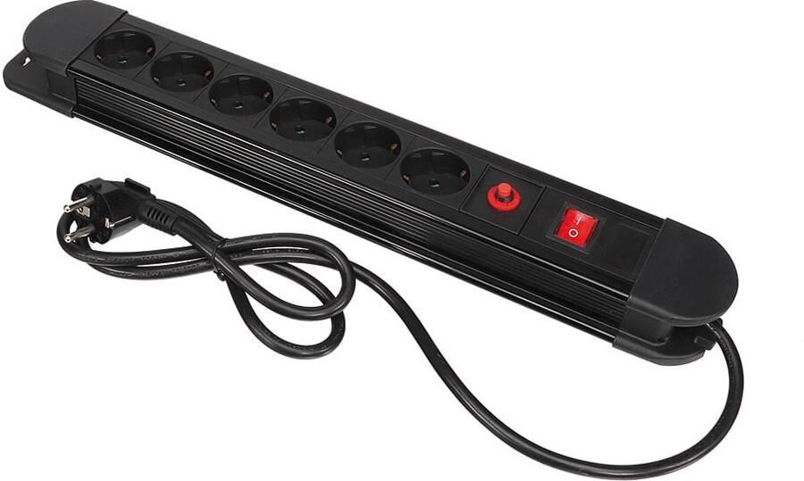 Velleman 6-VOUDIGE STEKKERDOOS MET OVERSPANNINGSBEVEILIGING 1.5m KABEL RANDAARDE