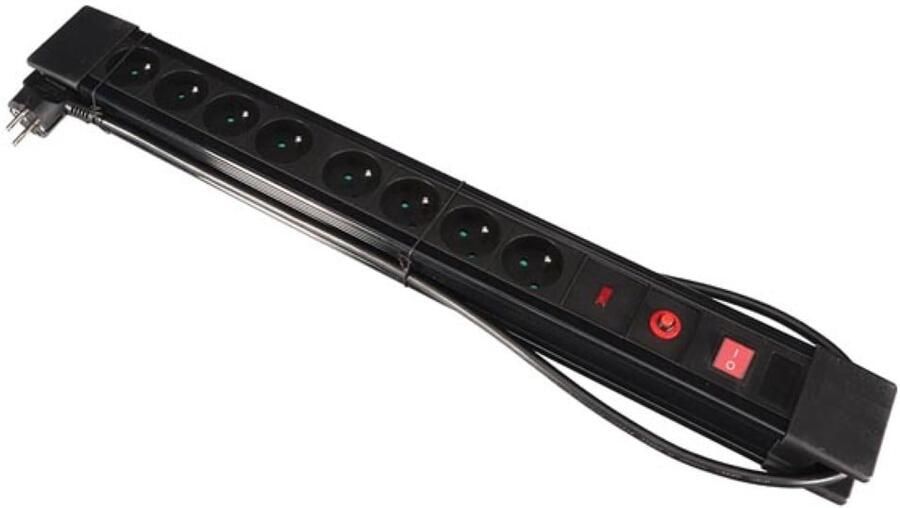 Velleman 8-VOUDIGE STEKKERDOOS MET OVERSPANNINGS- EN BLIKSEMINSLAGBEVEILIGING PENAARDE