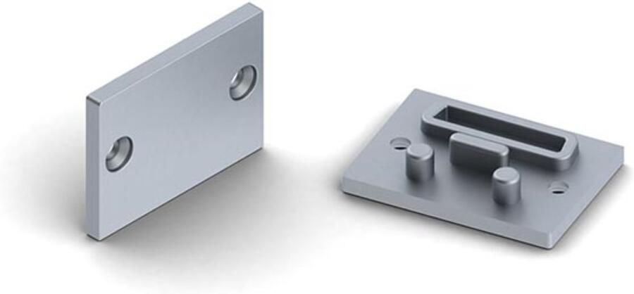 Velleman ALUMINIUM AFSLUITDOP VOOR PMMA DIFFUSER VOOR LED-PROFIELEN'ALU-EXPOXY'- ZONDER KABELDOORVOER ZILVER