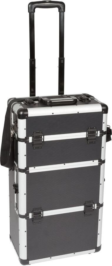 Velleman Gereedschapskoffer leeg harde koffer met wielen trolley transportkoffer valies transport telescopisch handvat 3 compartime