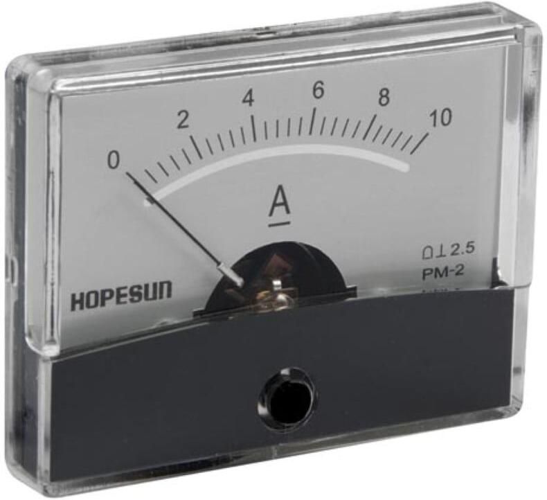 Velleman Analoge gelijkstroommeter 10A paneelinbouw stroommeter met schaalverdeling DC ampÃÂ¨remeter voor elektronische toepassingen vo