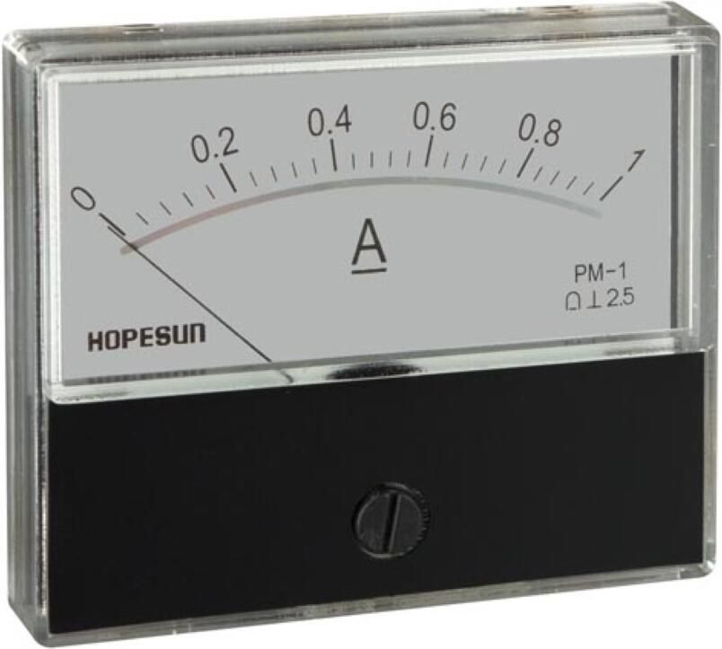 Velleman Analoge gelijkstroommeter 1A paneelinbouw stroommeter met schaalverdeling DC ampÃÂ¨remeter voor elektronische toepassingen voe