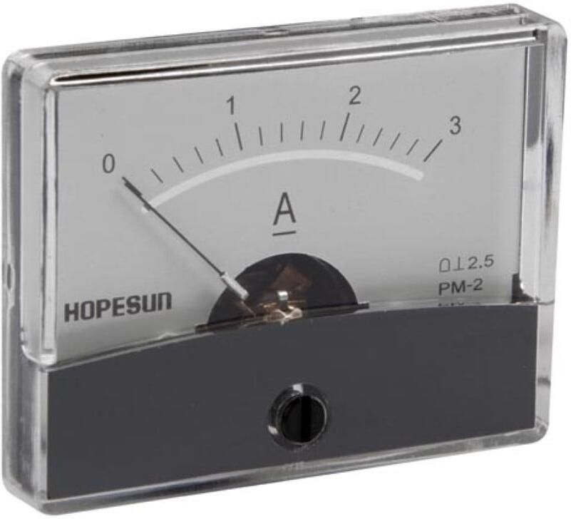 Velleman Analoge gelijkstroommeter 3A paneelinbouw stroommeter met schaalverdeling DC ampÃÂ¨remeter voor elektronische toepassingen voe