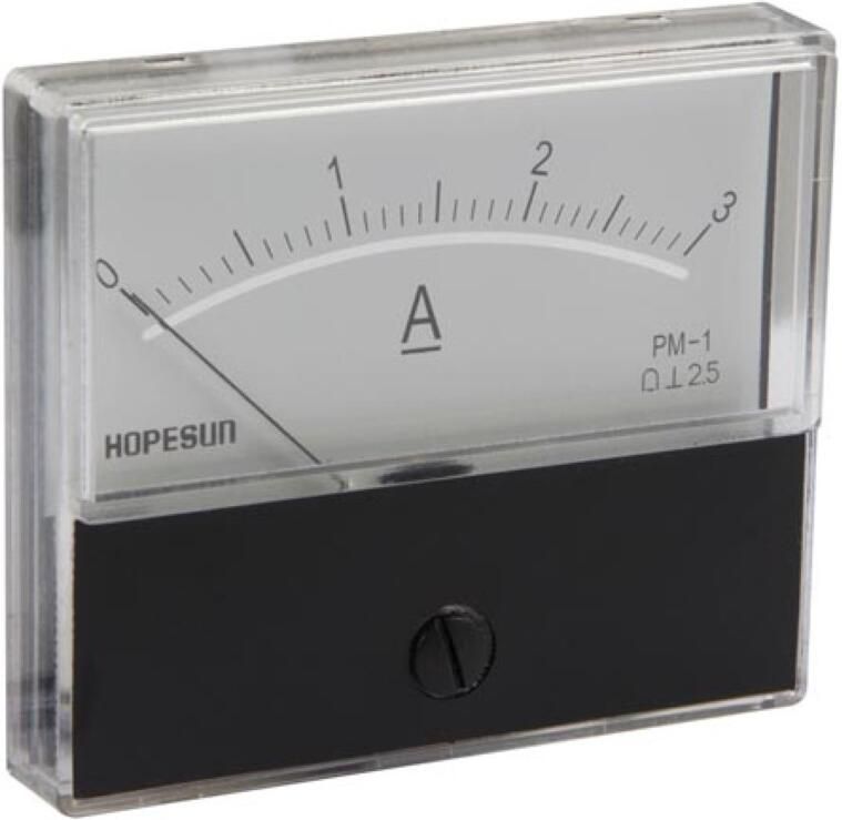 Velleman Analoge gelijkstroommeter 3A paneelinbouw stroommeter met schaalverdeling DC ampÃÂ¨remeter voor elektronische toepassingen voe
