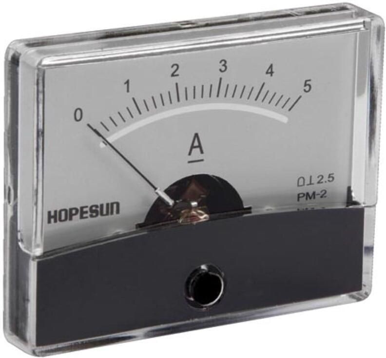 Velleman Analoge gelijkstroommeter 5A paneelinbouw stroommeter met schaalverdeling DC ampÃÂ¨remeter voor elektronische toepassingen voe