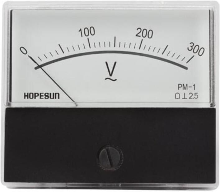 Velleman Analoge voltmeter inbouwmontage voor AC-spanningen tot 300 V met nulregelaar 60 x 70 mm
