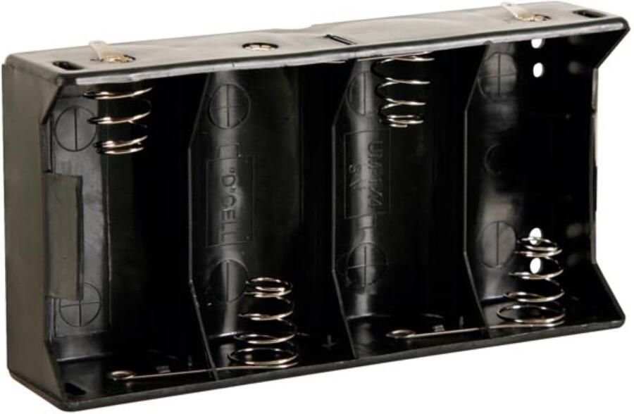 Velleman BATTERIJHOUDER VOOR 4 x D-CELL (MET SOLDEERLIPPEN)