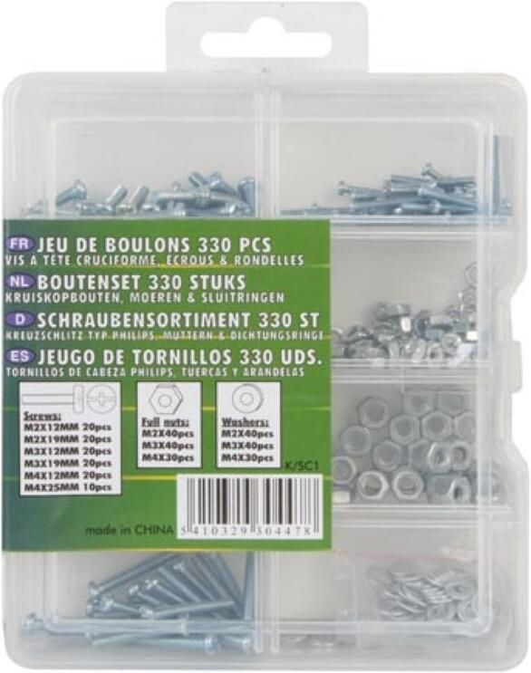 Velleman BOUTENSET 330 ST. (PHILIPS SCHROEVEN MOEREN EN SLUITRINGEN)