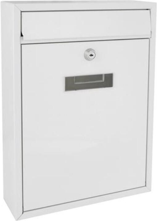 Velleman Brievenbus met naamplaatje Ibiza wandbrievenbus wandmontage met slot deksel afsluitbaar incl. 2 sleutels gegalvaniseerd s