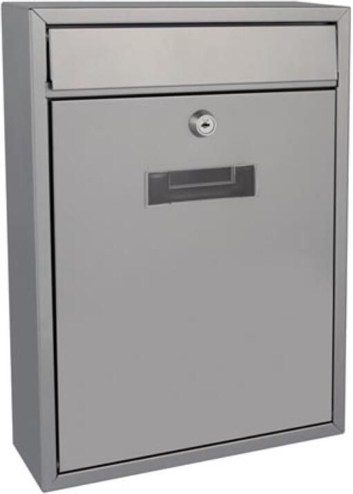 Velleman Brievenbus met naamplaatje Ibiza wandbrievenbus wandmontage met slot deksel afsluitbaar incl. 2 sleutels gegalvaniseerd s