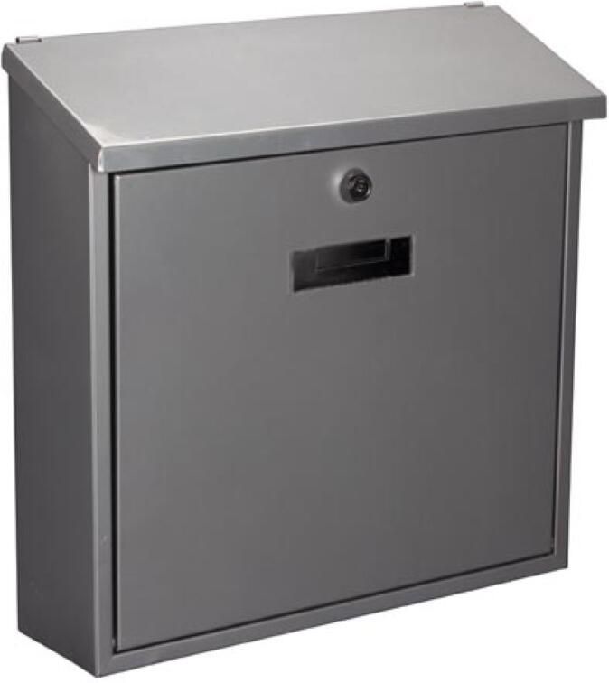 Velleman Brievenbus met naamplaatje Monaco wandbrievenbus wandmontage met slot deksel afsluitbaar incl. 2 sleutels gegalvaniseerd