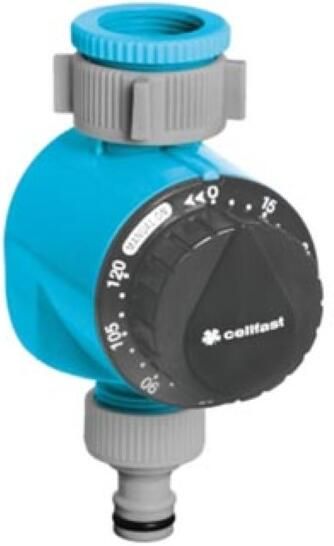 Velleman Handmatige watertimer tot 120 minuten met mechanische timer en kraanaansluiting ÃÂ¾ inch geschikt voor tuinsproeiing nauwkeurig