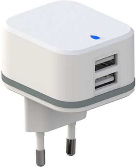 Velleman COMPACTE LADER MET 2 USB-AANSLUITINGEN 5 V 4.8 A max. 24 W max. WIT