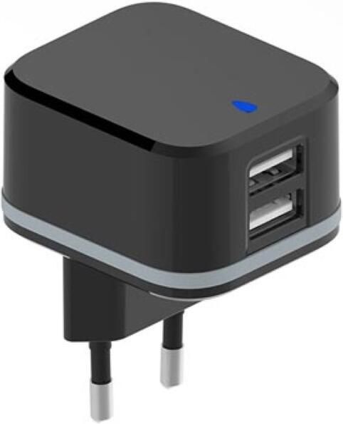Velleman COMPACTE LADER MET 2 USB-AANSLUITINGEN 5 V 4.8 A max. 24 W max. ZWART