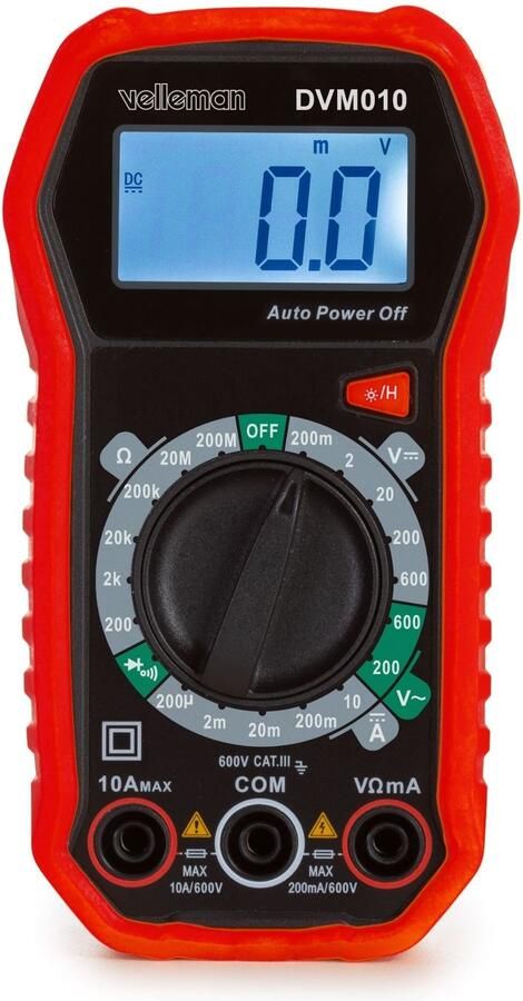Velleman Compacte robuuste digitale multimeter CAT III 600 V 5 functies