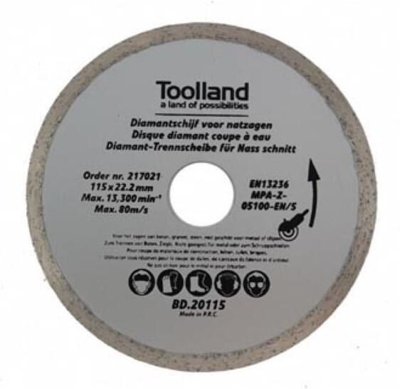 Velleman Diamantschijf 115 mm nat snijden 13300 tpm 80 m s voor graniet steen baksteen marmer