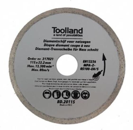 Velleman Diamantschijf 125 mm nat snijden 12200 tpm 80 m s voor graniet steen baksteen marmer