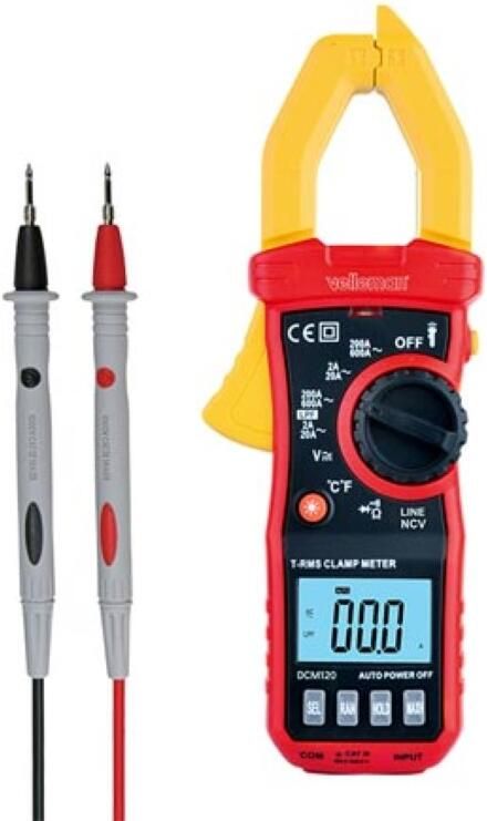 Velleman DIGITALE STROOMTANG CAT III 600 V AC NCV MET DATA-HOLD FUNCTIE