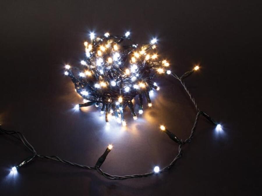 Velleman Duolight 8 m 120 leds wit- en warmwit groene kabel modulator 24 V
