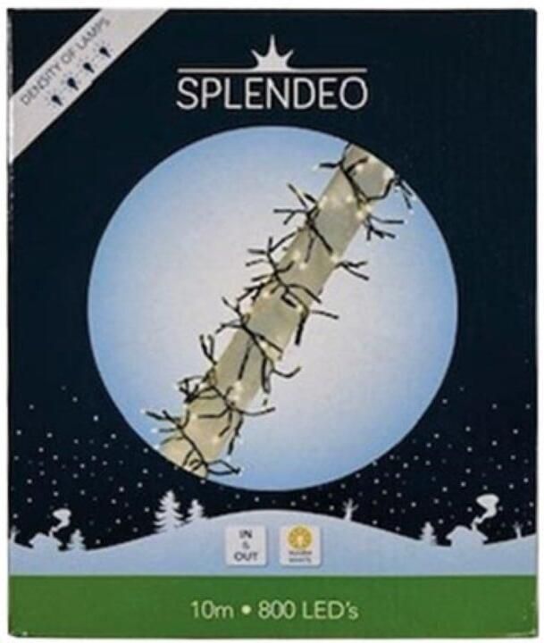 Velleman Extreme density lightchain 800 leds warmwit zwarte kabel 10 m 3 m aansluitsnoer transformator