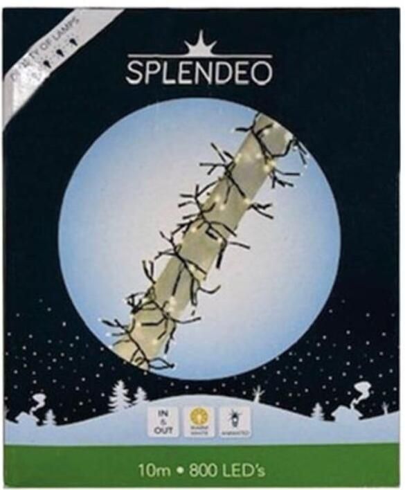 Velleman Extreme density lightchain 800 leds warmwit zwarte kabel 10 m 3 m aansluitsnoer transformator