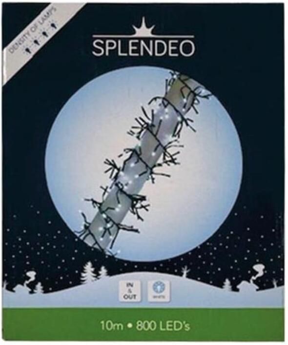 Velleman Extreme density lightchain 800 leds wit zwarte kabel 10 m 3 m aansluitsnoer transformator