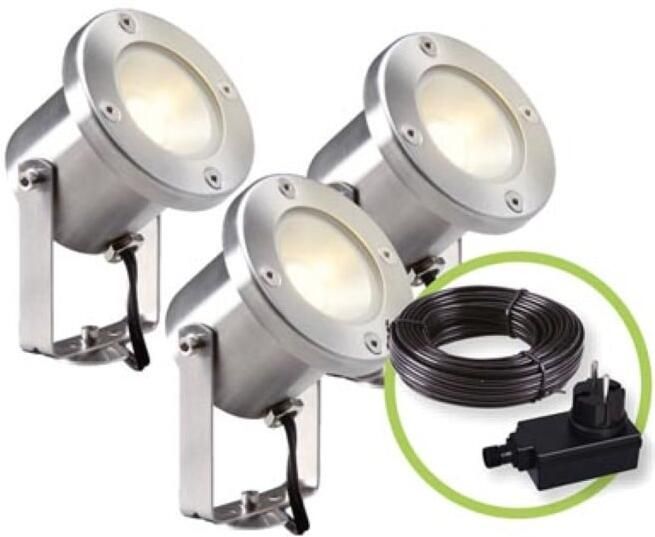 Velleman GARDEN LIGHTS CATALPA SET SPOT 12 V 3 st. 190 lm 3 W 3000 K