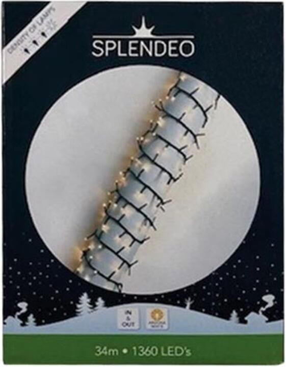 Velleman High density lightchain 1360 leds arizona wit groene kabel 34 m 3 m aansluitsnoer transformator