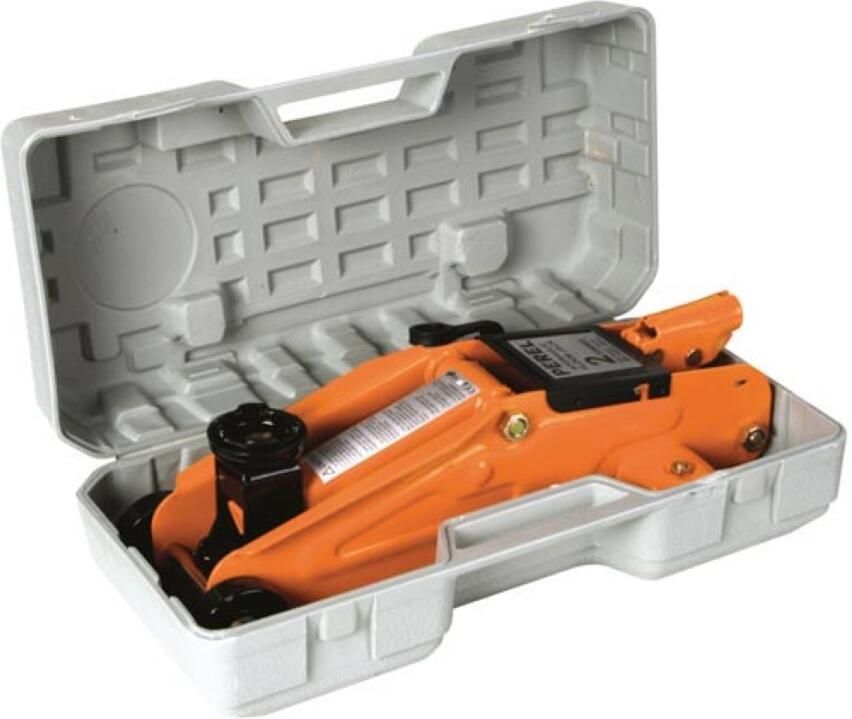 Velleman Hydraulische autokrik verrijdbaar met opbergkoffer lange hefboom max. hefhoogte 200 mm belastbaar tot 2 ton staal 448 x 2