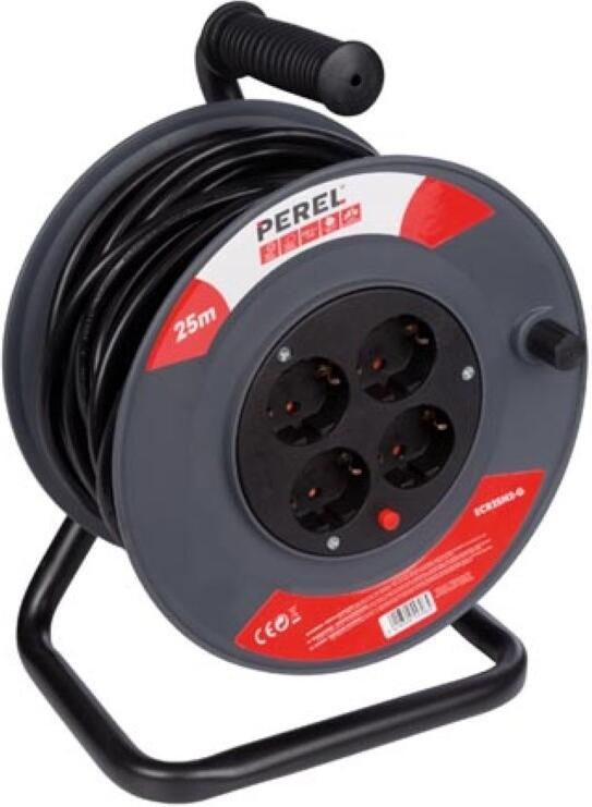 Velleman KABELHASPEL 25 m 3G1.5 4 STOPCONTACTEN RANDAARDE