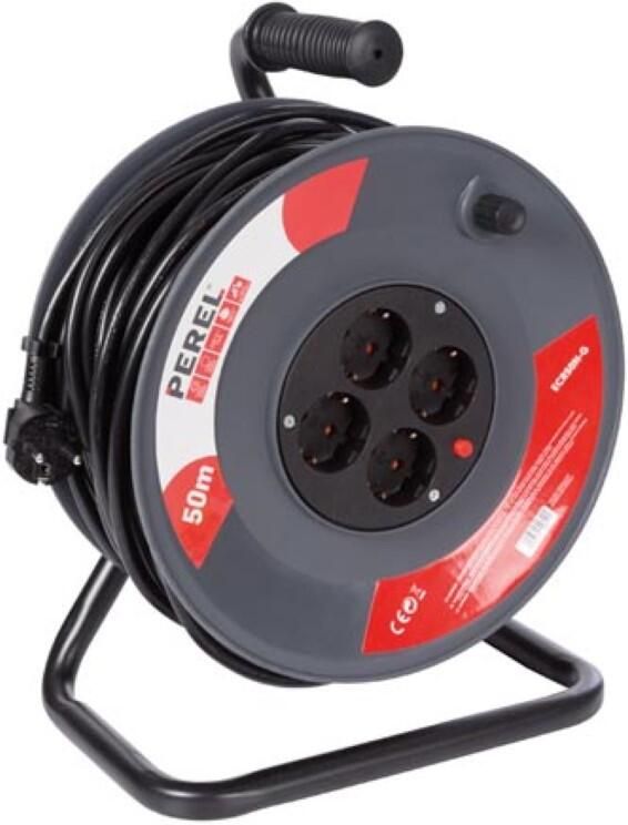 Velleman KABELHASPEL 50 m 3G1.5 4 STOPCONTACTEN RANDAARDE