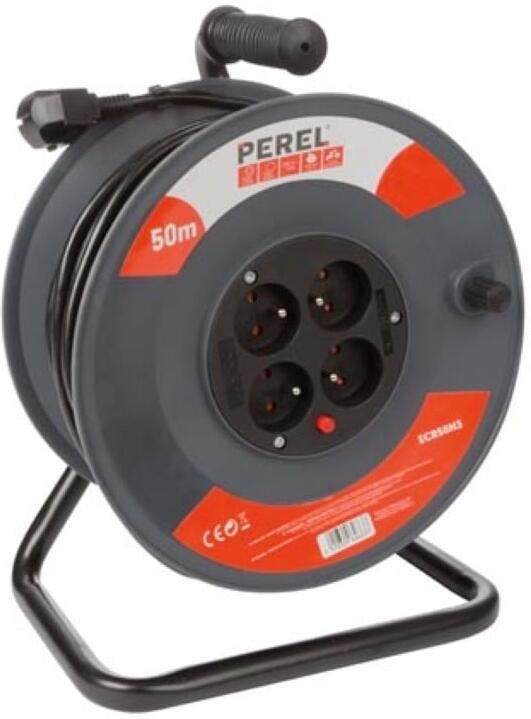 Velleman KABELHASPEL 50 m 3G1.5 PENAARDE 4 STOPCONTACTEN