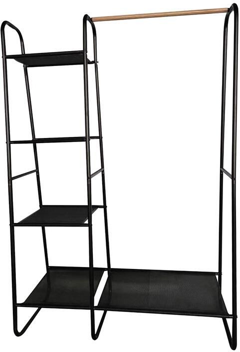 Velleman Kledingrek met legplanken Metaal Zwart 100 x 40 x 150 cm
