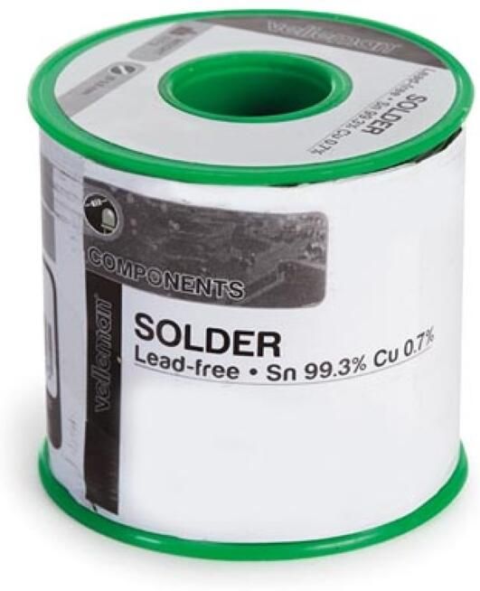 Velleman LOODVRIJ Soldeerdraad Sn 99.3% Cu 0.7% 0.8mm 500g