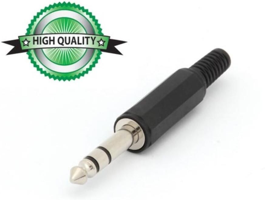 Velleman MANNELIJKE 6.35mm STEREO JACK PLASTIC ZWART